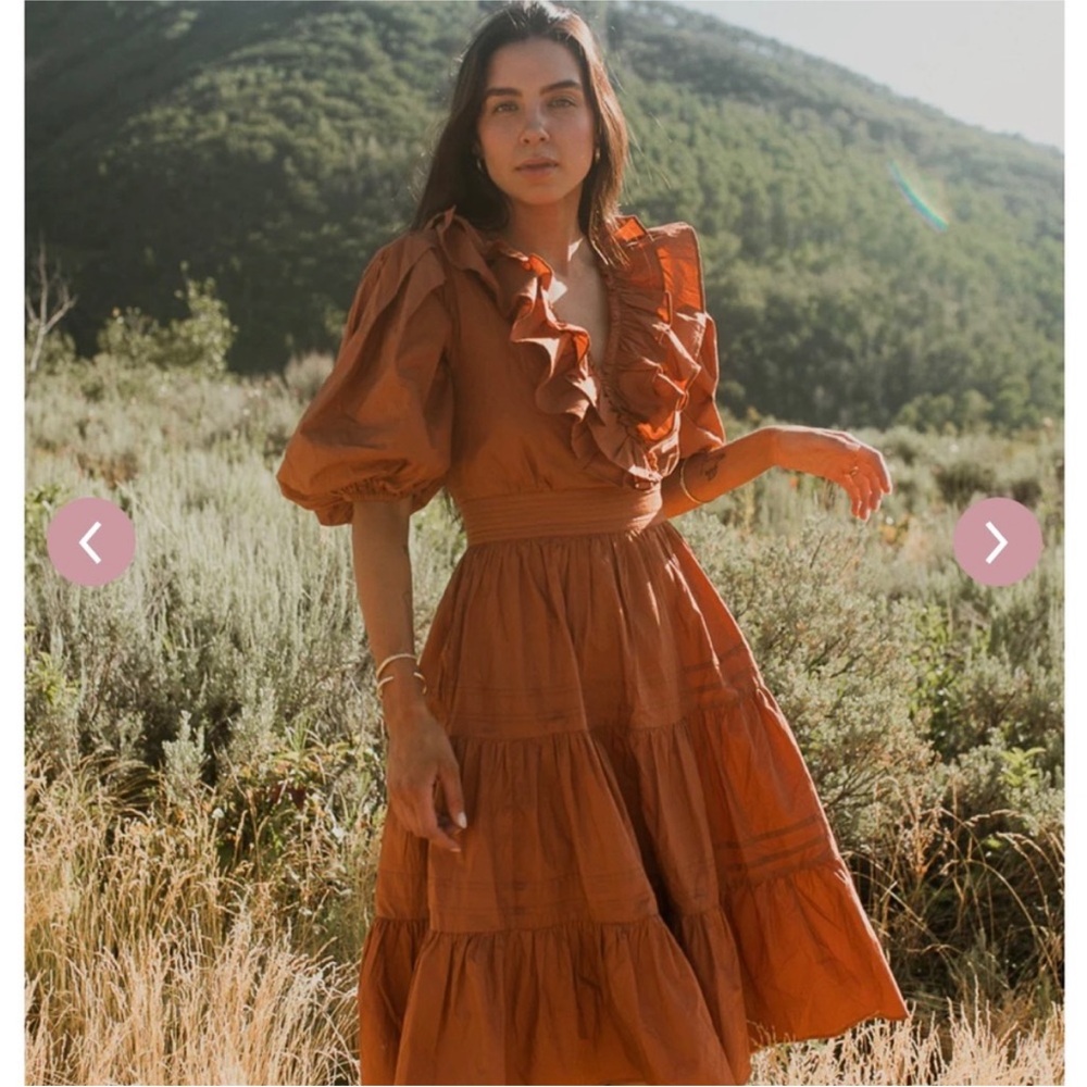 Ivy City Co. Rust Midi Dress